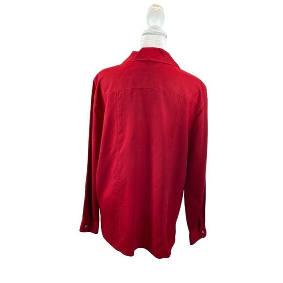 Ladies Vintage Lord & Taylor Exclusively for‎ You Red Silk Button Down Blouse 10 - Picture 6 of 11
